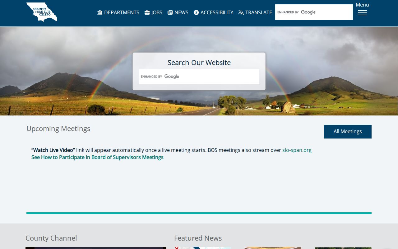 San Luis Obispo County government department directory