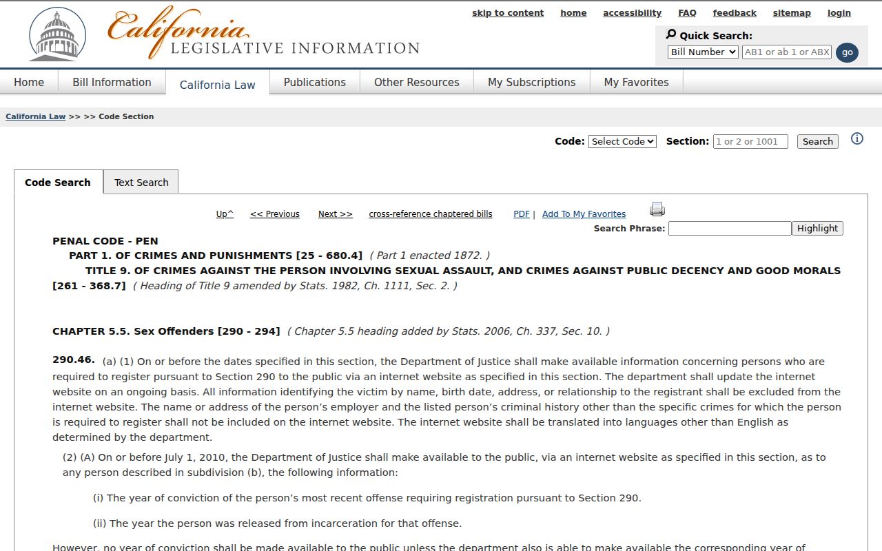 Penal Code 290.46 warning for San Luis Obispo County registry use